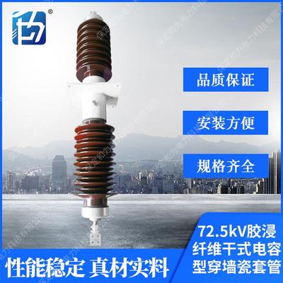 和为电力电容型穿墙瓷套管72.5kV胶浸纤维干式电容型穿墙瓷套管