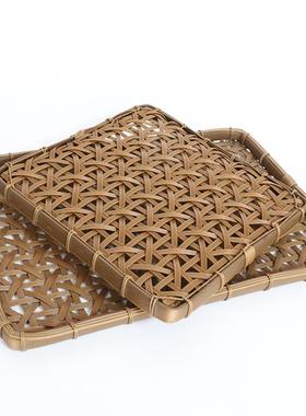 手工编织仿竹笸纳箩筐馒筐竹编收筐塑托料制头品78610篮子超市海