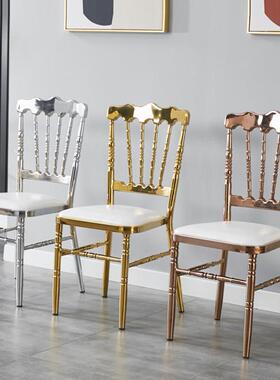 艺拿破椅仑软包椅酒店婚宴会椅古堡竹节椅餐庆铁厅95785靠背椅