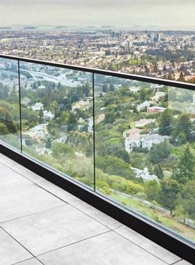 无框璃扶手栏钢杆不锈钢立别墅50360玻阳台化玻璃护栏室内外楼柱