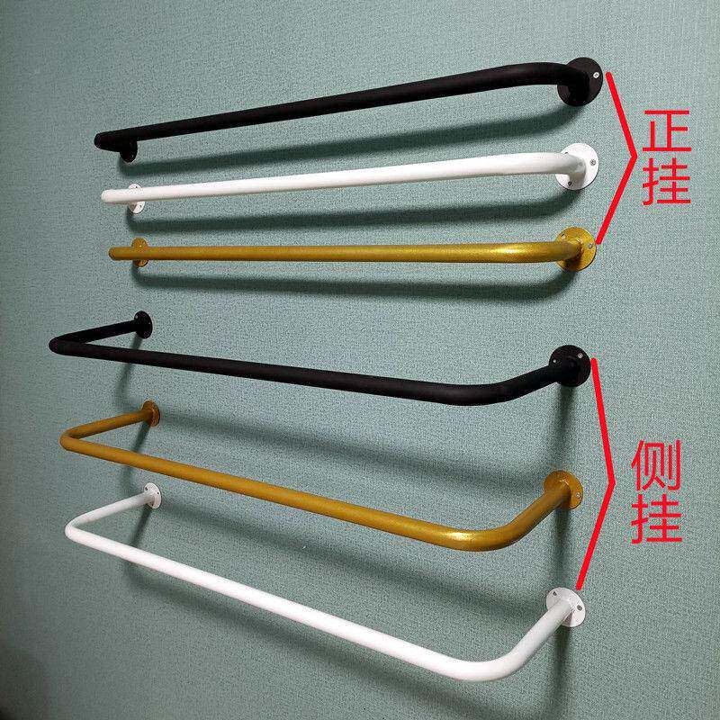 金属衣上墙服金装店展示架正侧8u6n2MUh挂服架色衣圆管架挂衣杆童