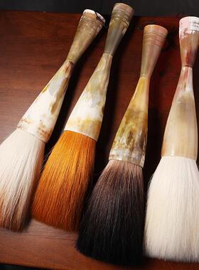 花牛角斗笔狼毫对榜联写大斗笔兼毫提斗笔书牛角杆兼毛毫笔大9890