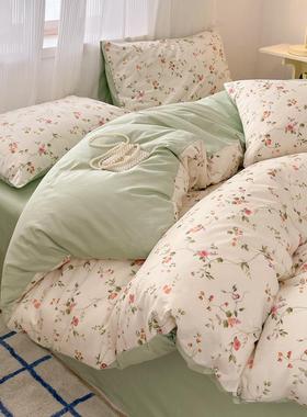 套2025新款学季全棉40支简约儿小清开新纯棉四件套MLF被床单童床