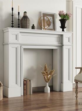 美FKJ7S5S8实木复古民宿壁炉装饰法式式欧式简柜约置壁炉架物婚礼