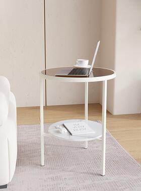 轻奢厅沙EQP发旁小圆形桌子简易置物架创意角迷你阳几台悠闲小边