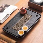 2025新款 家用茶盘天然乌XML金石排水储具水双式 用茶台沥水托盘茶