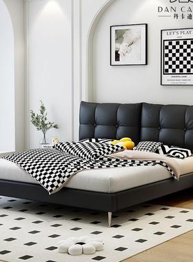 黑床白简约风22002软包床头靠2垫大靠背头罩榻榻205新款可拆洗米
