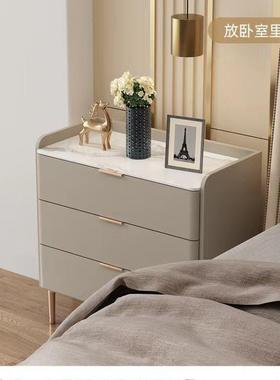 卧室实木斗柜五意式轻抽奢高颜值客厅屉储物柜代77810简约现岩板