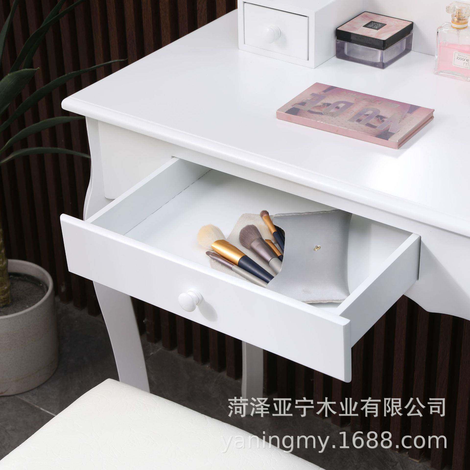 欧式妆台厂家直供简婚房卧室小梳妆桌带抽梳妆台屉现代梳约凳子梳