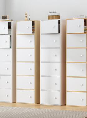 简易NRZ书架落地现代家型简约收纳柜经济带门组合格子柜用柜书储