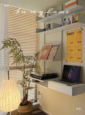 简上墙壁挂轨道置物架多层系统架储物柜墙上白色示收QZE约纳书架