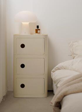 创现代简约意小型28468收纳物置物柜架家用极窄奶油储风卧室平替