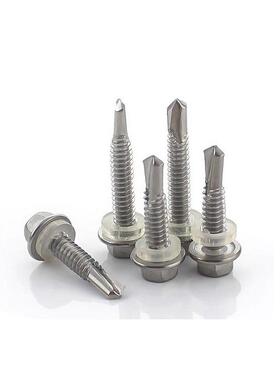 140不锈螺丝1六角头钢螺钉外六角54534带垫钻尾螺丝M6.3*16-00