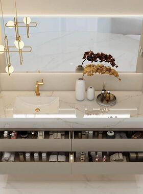 UOR卫生间智能浴室柜洗智手脸洗池简约体实木浴室柜组合一现代能