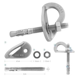 M8岩膨胀螺丝挂片304点不钢登锈山固定攀岩GAT挂钉探洞锚点保护装