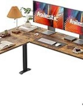 电动7902升降L办公桌转角电脑高桌大承重176磅可调节度型办公家具