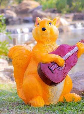 树脂外13409玻钢厂家发光动物灯厂家物户发光动吉他松鼠璃灯