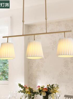 法式复餐XZW厅灯美吊式台餐桌吧饭厅浪漫现代简古约长条奶油风灯
