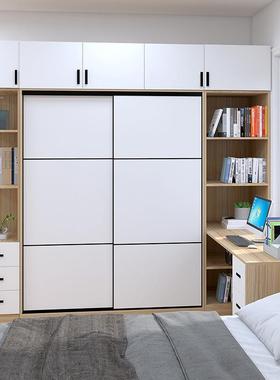 男童衣柜书桌一体27702组转电脑学习桌小户合型推角拉门连体书柜