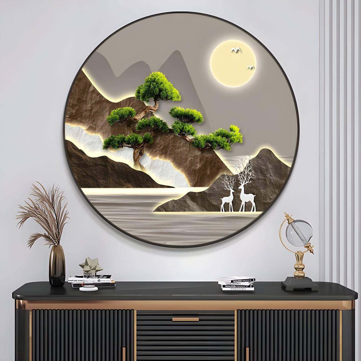 新5142中式圆形画框装饰卧画荷花九鱼图室餐厅壁房挂画入户书玄关,农机/农具/农膜,其它农用工具,淘宝优惠券,粉丝福利购,淘宝优惠卷