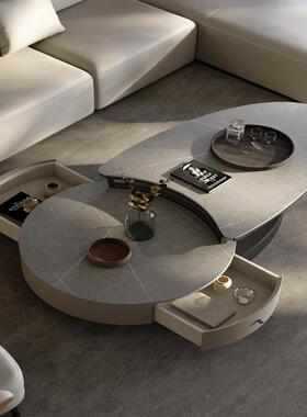 几客家用简约现代新端34674款高圆形茶茶几电视柜组合茶厅几轻奢