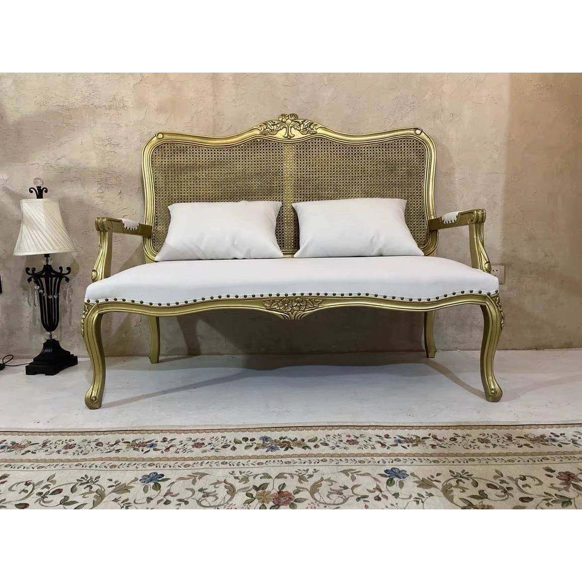 0J美乡村实木雕花法式藤编金色做旧双三人沙发影楼摄JFN式影民宿,包装,五金配件包装,淘宝优惠券,粉丝福利购,淘宝优惠卷