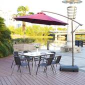 户外桌椅带伞合庭组院露天花桌椅三阳件套家用室BKW园外休闲台小
