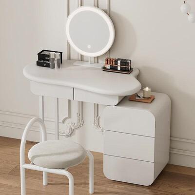 奶桌油式风法梳妆台小收40611纳柜一体户型房间化妆卧室家用简约