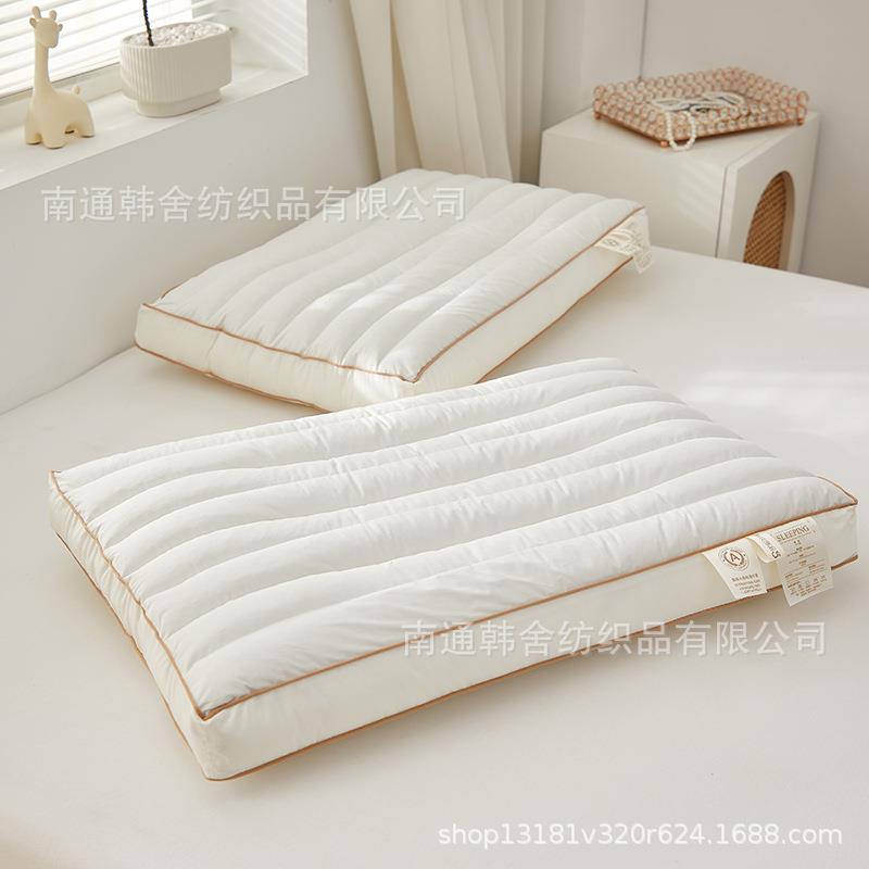 梦恬安睡荞蚕丝护颈枕纤维枕芯内芯柔软弹高枕麦皮枕头纯棉YZM枕