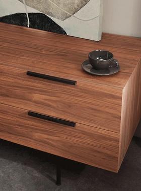 巨电一式现代极LH1503简约风格烟熏视柜客厅高柜卧室胡桃意色风靠