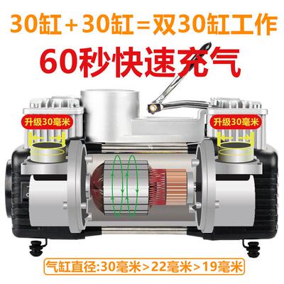 双充气金属缸车FTO载轮胎打气泵车便载泵12V大功率携式车胎套装