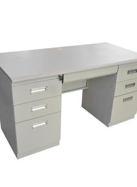 铁电脑桌单务人办皮公桌钢制桌办公家具ZZA书带抽屉财办公桌