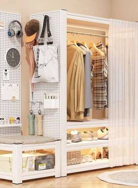 衣帽柜架钢制简易衣柜落地多可铁调层节衣卧室74660出租屋艺衣架