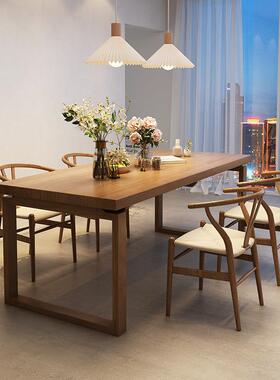 莫比恩桌餐桌20974全实原木风桌家用现代简约木桌饭椅组合复古子