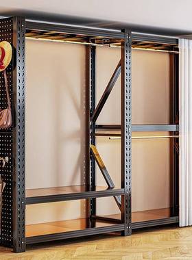 钢制衣帽架蝴货蝶孔架组衣柜家用开放式合简70719易衣架落地铁艺