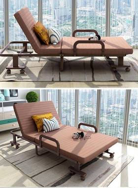 Foldin午bed折叠g床办公室用午休XRQ睡陪护单人床双人床酒家店加