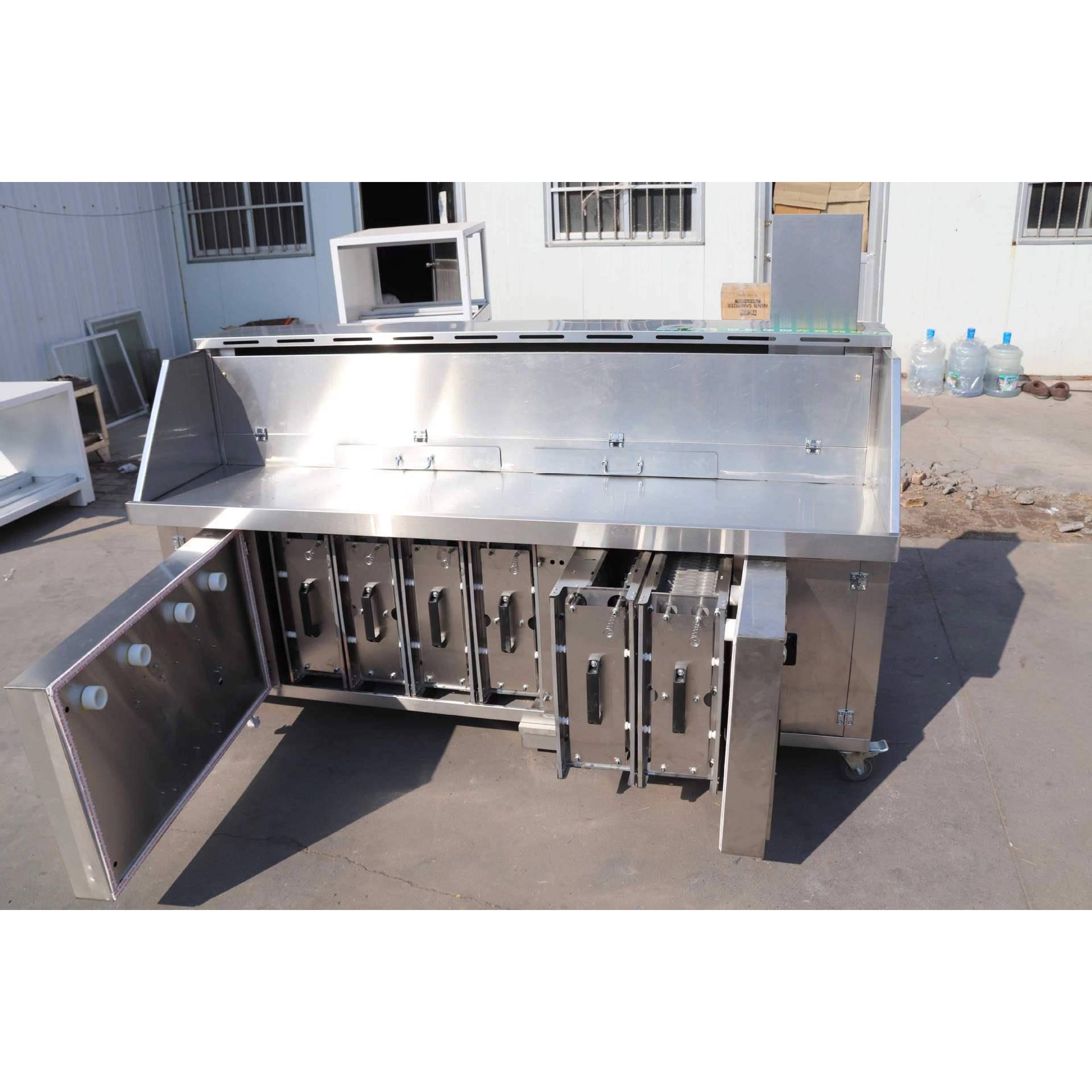 无烟净烤车ZGE化车商烧用排下烟不锈钢电场移动净化烤炉烤炉