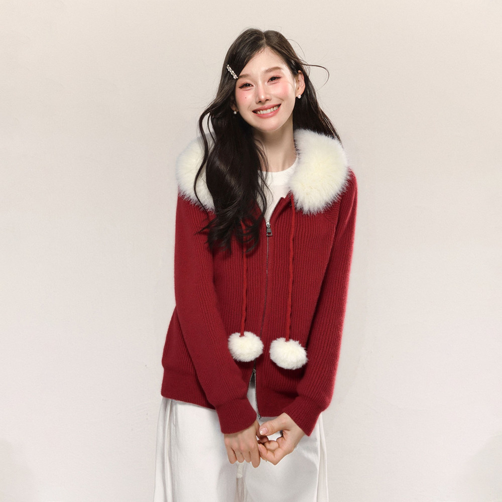 【草莓粉丝专享】时尚双开拉链针织毛衣外套M353323,女装/女士精品,毛针织衫,淘宝优惠券,粉丝福利购,淘宝优惠卷