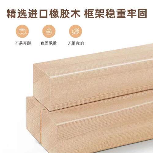 榻榻无床头实木床现简约1.房8米m双人床民代宿单人出租VDX床1m加