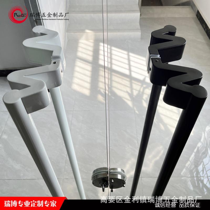 锈FB-24994简约304不钢管哑黑玻璃门拉手扶手酒店有圆大框门门大