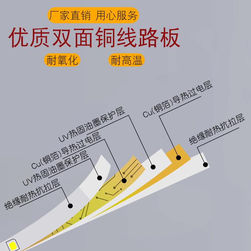 线性2灯122025灯带28V8灯4V裸板灯带衣橱柜自粘软灯条压低l2835ed