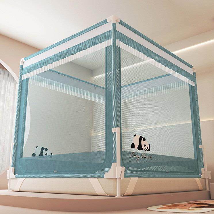 纱KVA新款家用蚊帐坐式防摔蚊帐加厚帐宝宝用三开门蚊帐方顶床拉