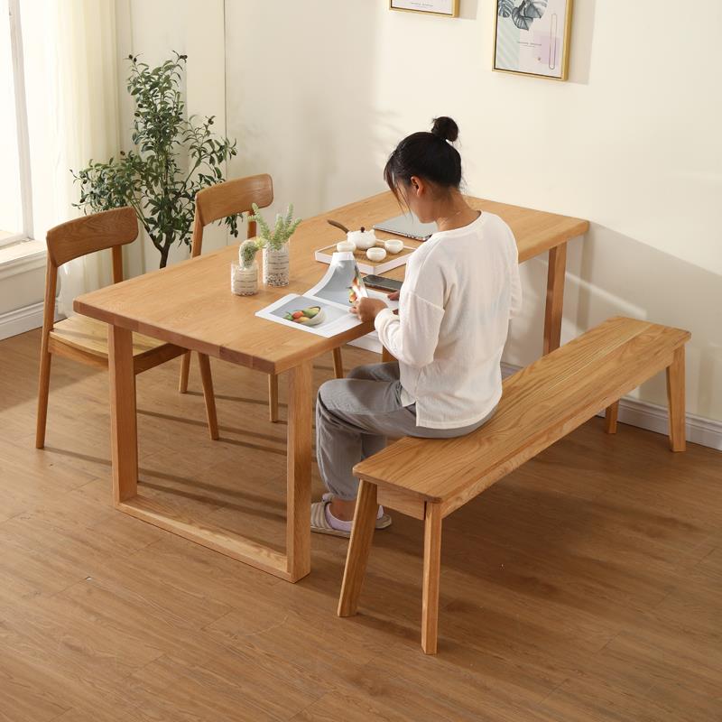 L7日式莫比寸恩全实木桌1大尺橡简餐约木桌椅原木饭桌家用可定制