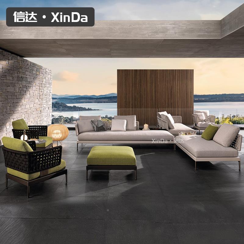 7K户外发庭院天524露样板房台露沙发别墅室外藤沙发酒店沙藤椅家