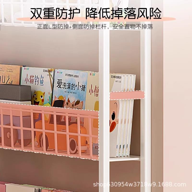 超薄门后置物架儿童一体艺极靠墙绘本架上过道墙落地窄铁