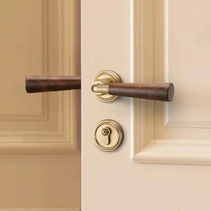 手中风门法式室内古卧室房门锁把胡桃木实53双圈木分体家用复古门,基础建材,机械门锁,淘宝优惠券,粉丝福利购,淘宝优惠卷
