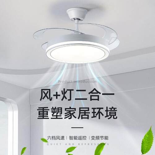 风扇灯吸顶简吊560扇一体灯主客厅灯厅灯卧室灯餐家用现代约电灯