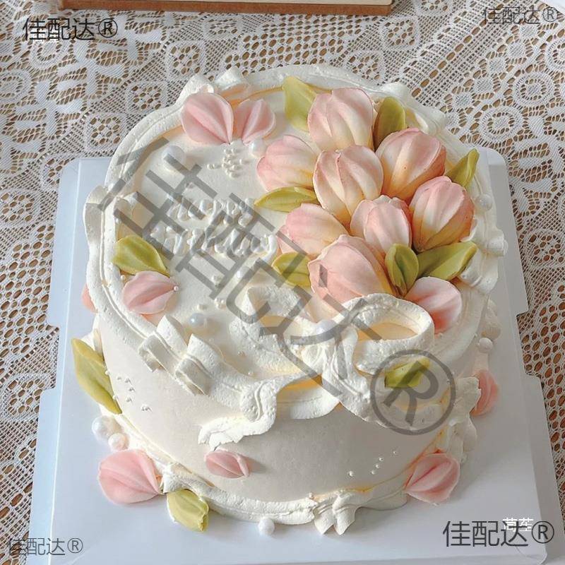 韩式裱花复古2蛋糕模型灯箱假蛋糕025新款垒泡拍麦太保摄道具沫模