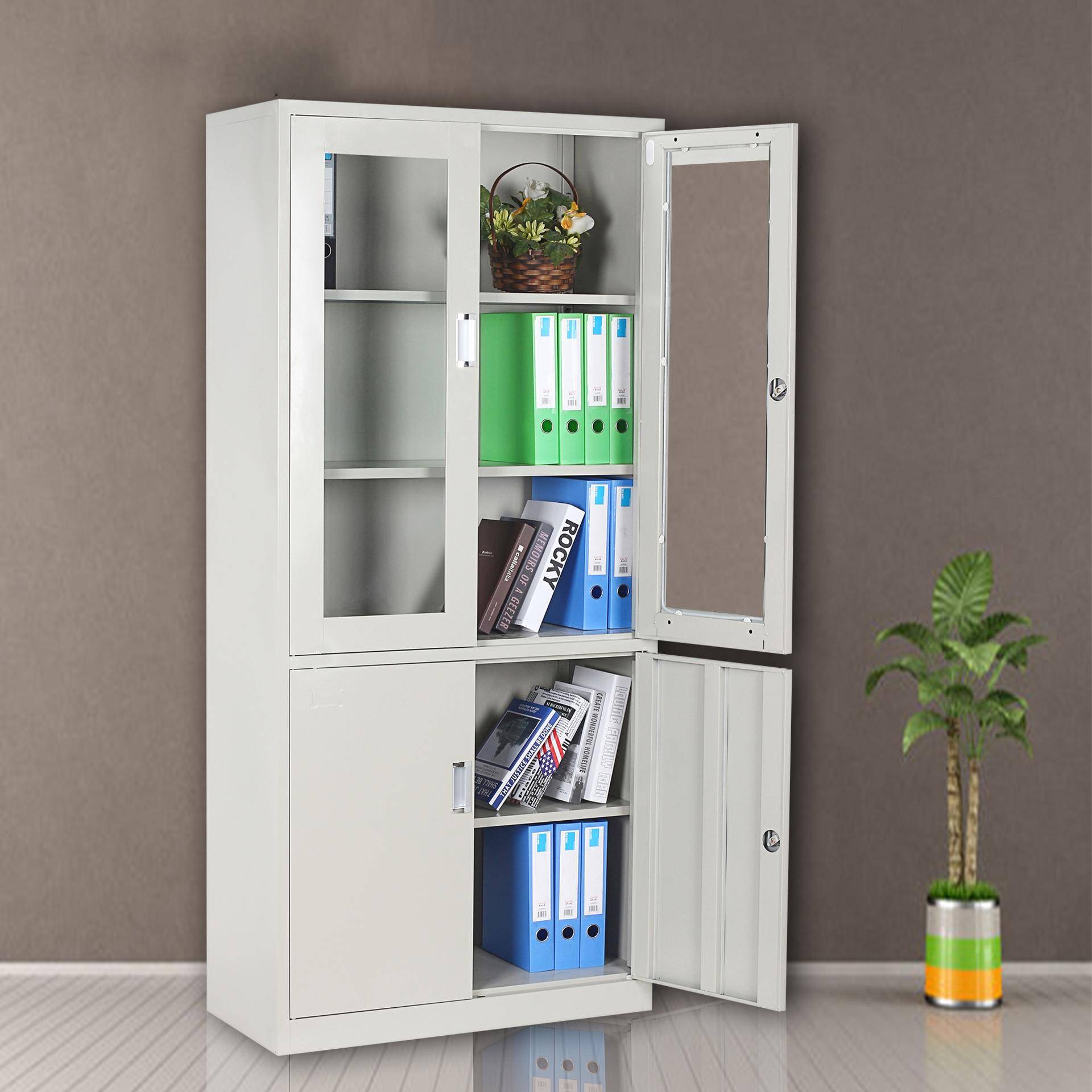 西资厂家文件铁皮柜钢制财柜务仪器广柜料柜玻璃柜大器械HC-365柜