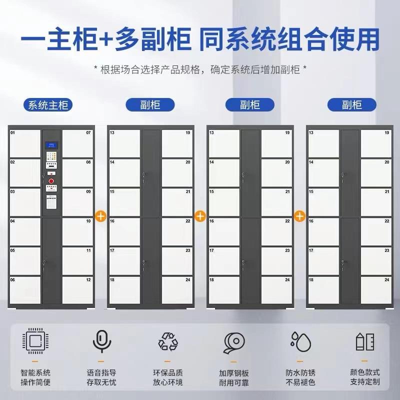 超市能电子物存包柜商场柜指纹寄储存柜条码刷智卡963密码物品存